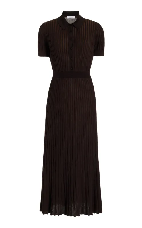 Amor Knit Midi Dress in Chocolate Cashmere Silk made by Gabriela Hearst
