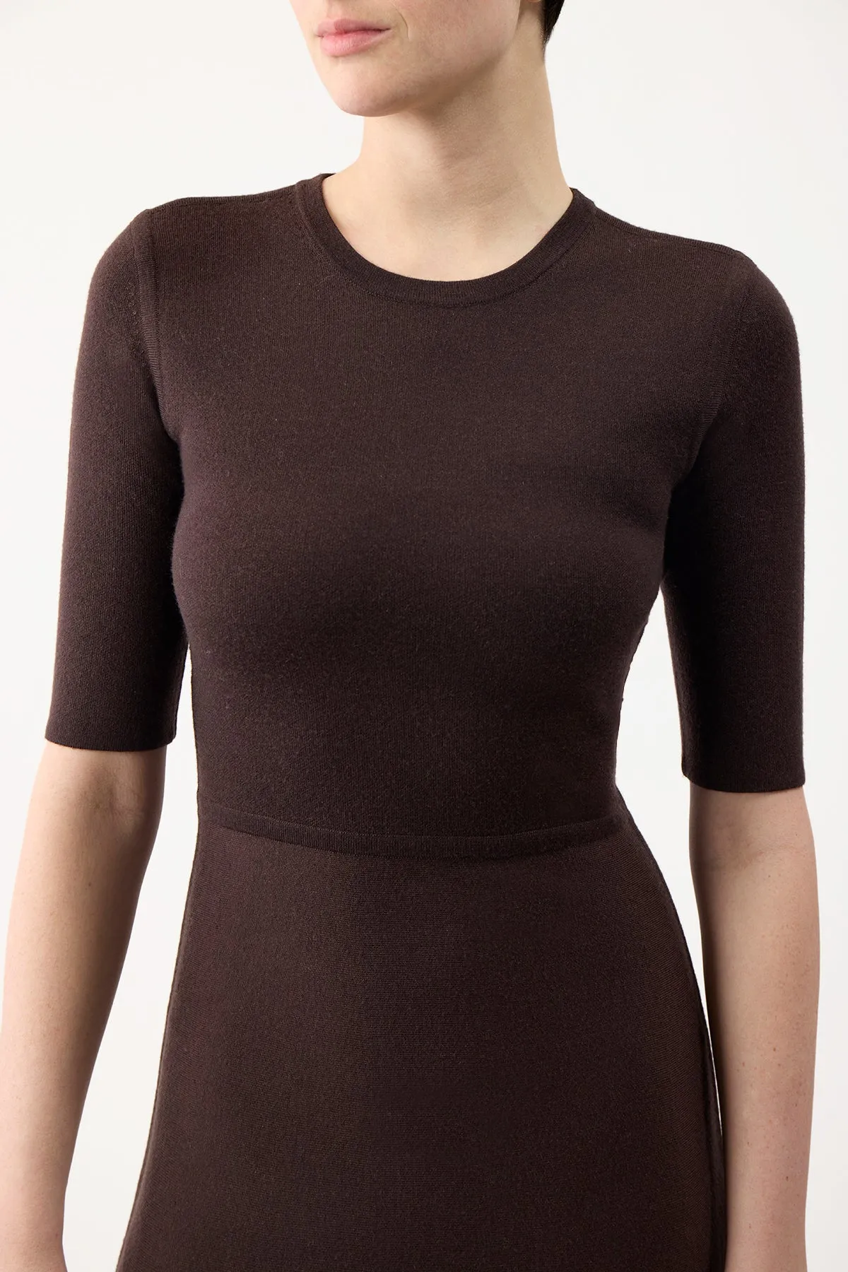 Seymore Knit Midi Dress in Chocolate Merino Wool Cashmere sold by Gabriela Hearst product image thumbnail 5
