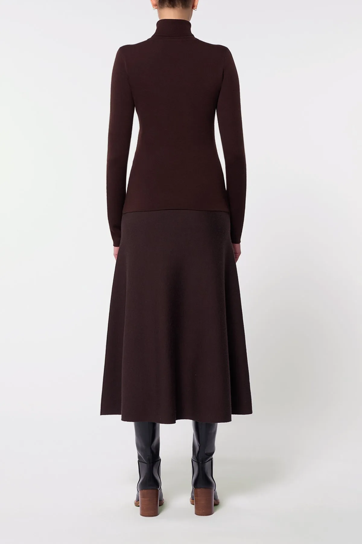 May Knit Turtleneck in Chocolate Merino Wool Cashmere sold by Gabriela Hearst product image thumbnail 4