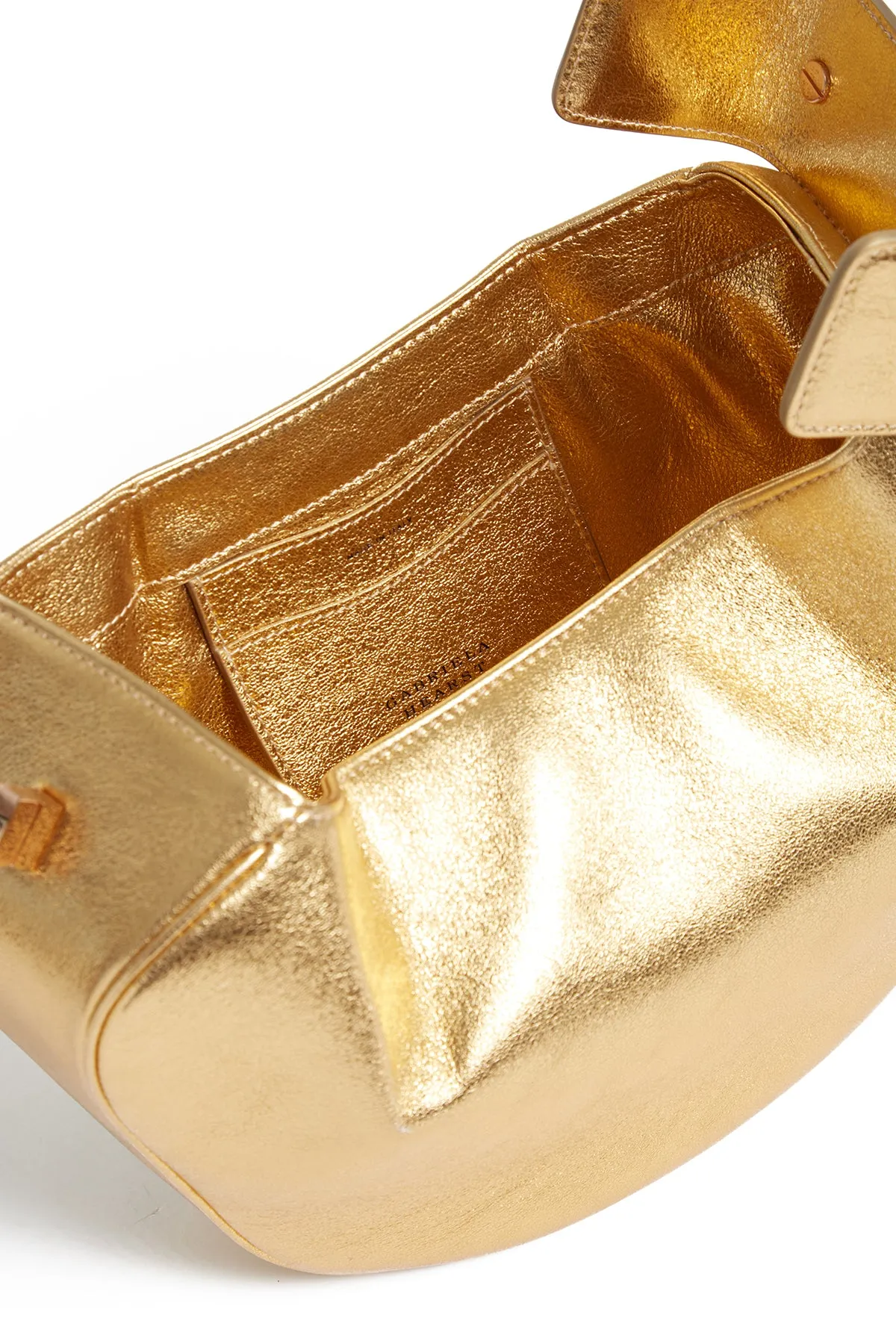 Nina Bag in Gold Metallic Nappa Leather sold by Gabriela Hearst product image thumbnail 4