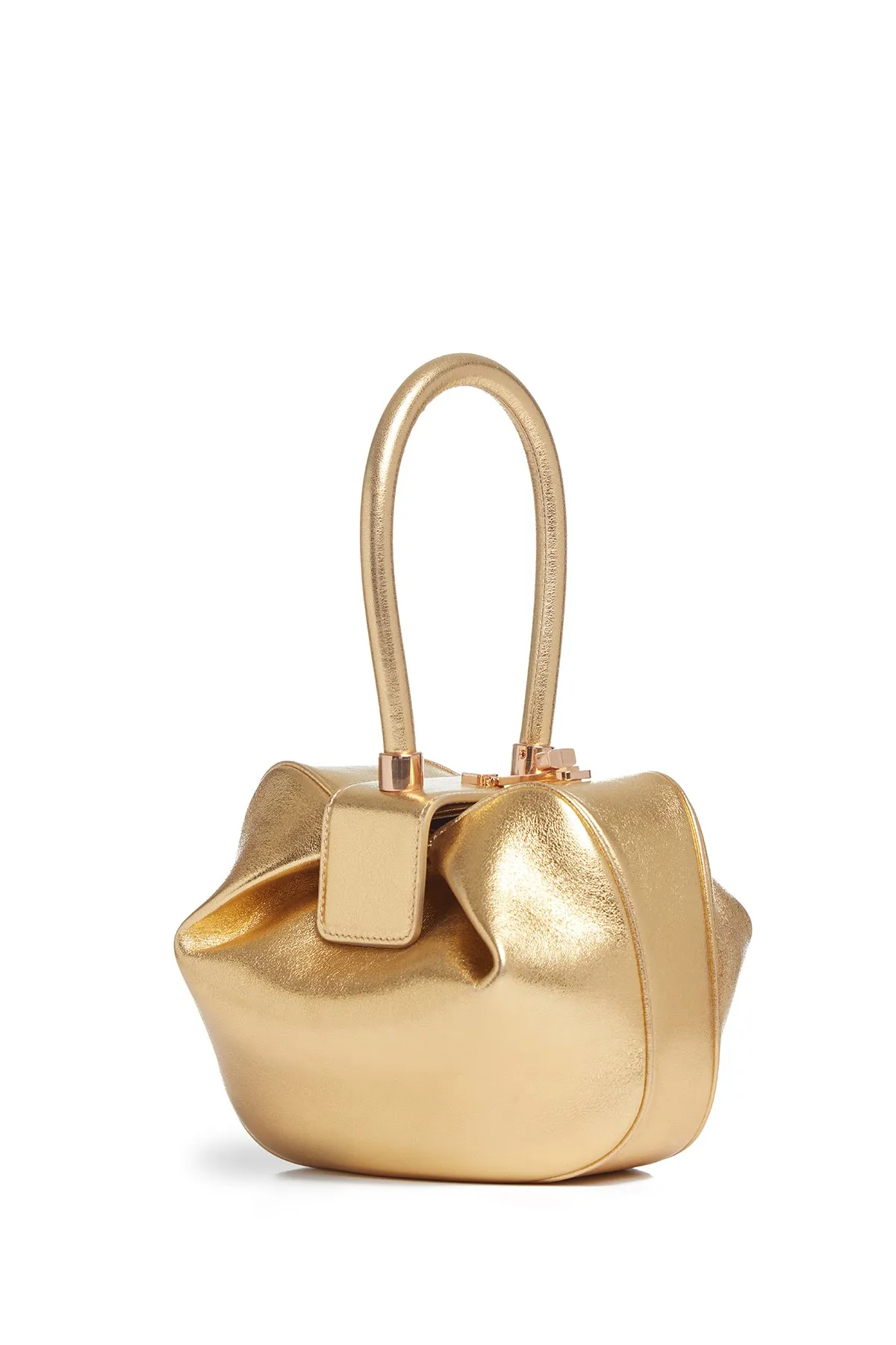 Nina Bag in Gold Metallic Nappa Leather sold by Gabriela Hearst