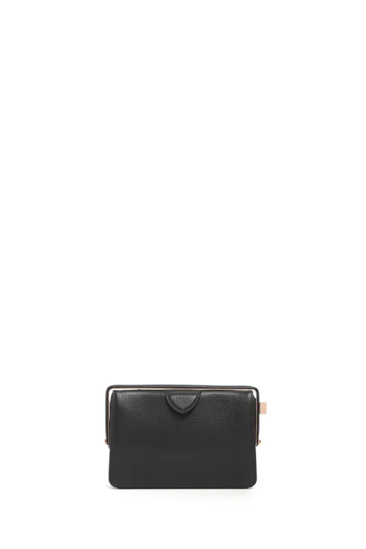 Carrington Clutch in Black Textured Leather sold by Gabriela Hearst