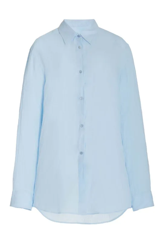 Ferrara Shirt in Light Blue Cashmere Gauze sold by Gabriela Hearst