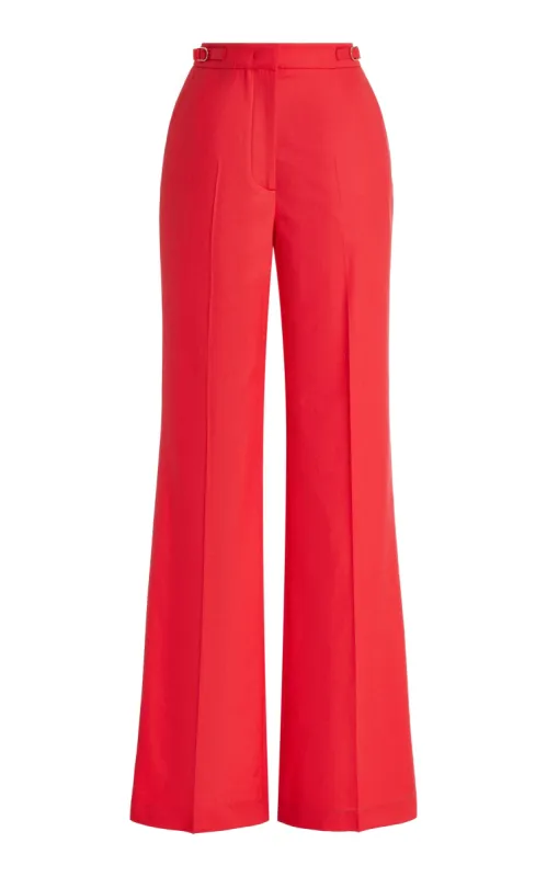 Vesta Pant in Red Topaz Superfine Wool sold by Gabriela Hearst