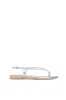 Gia Flat Sandal in Silver Metallic Nappa Leather sold by Gabriela Hearst