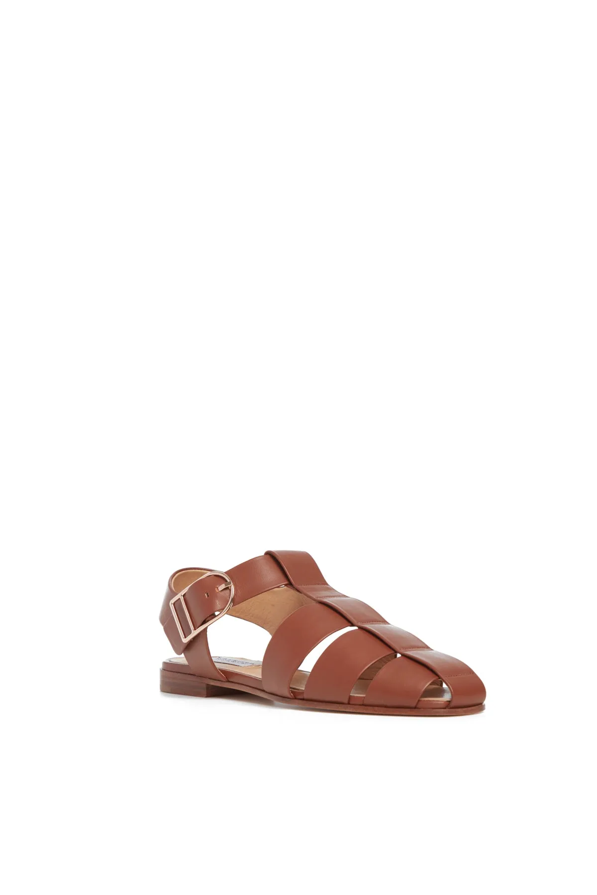 Lynn Flat Sandal in Cognac Nappa Leather sold by Gabriela Hearst product image thumbnail 2