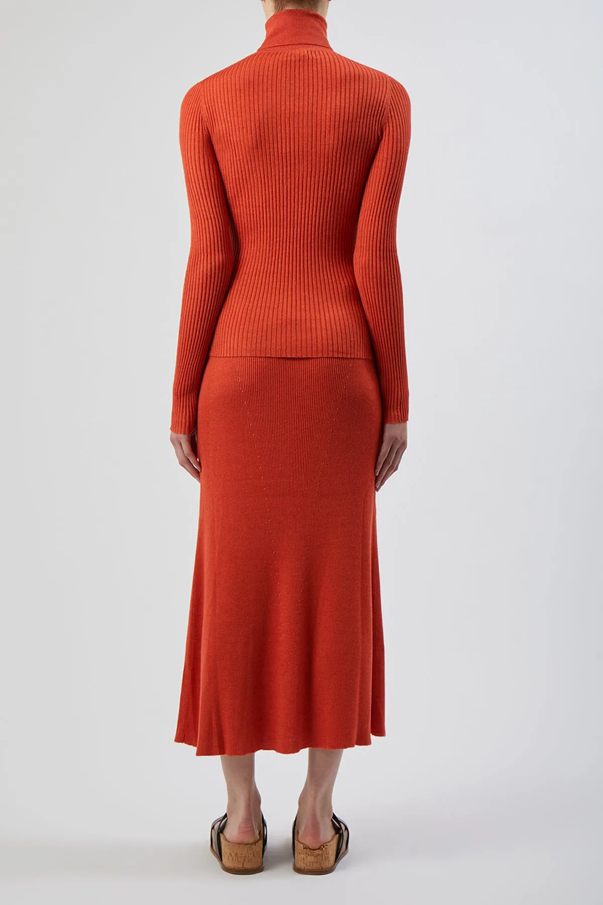 Epper Knit Midi Skirt in Spice Cashmere Silk sold by Gabriela Hearst product image thumbnail 4