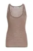 Graham Pointelle Knit Tank Top in Dark Oatmeal Cashmere Silk sold by Gabriela Hearst