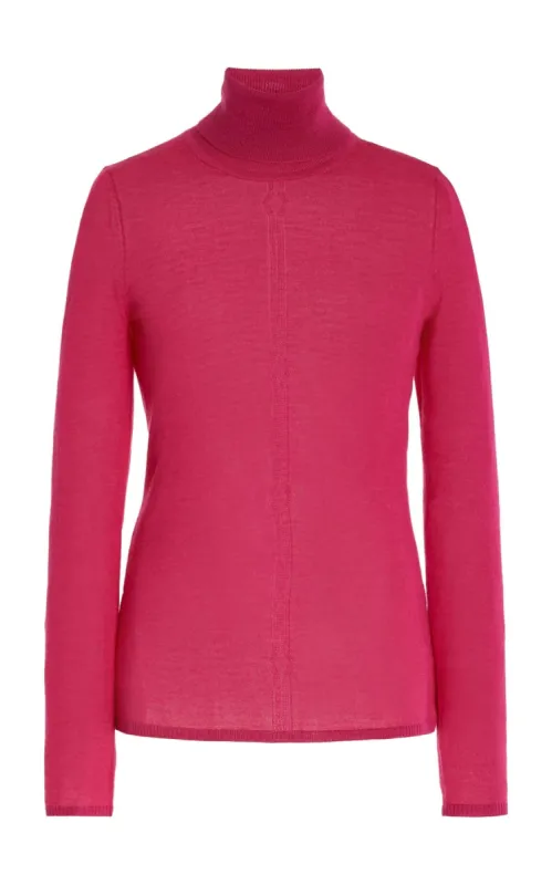 Steinem Knit Turtleneck in Fuchsia Cashmere Silk sold by Gabriela Hearst