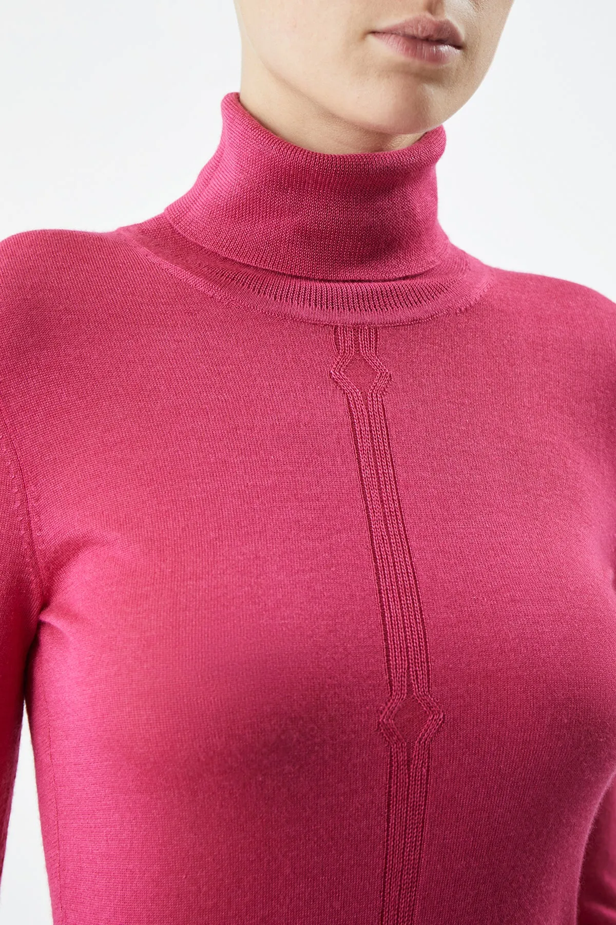 Steinem Knit Turtleneck in Fuchsia Cashmere Silk sold by Gabriela Hearst product image thumbnail 5