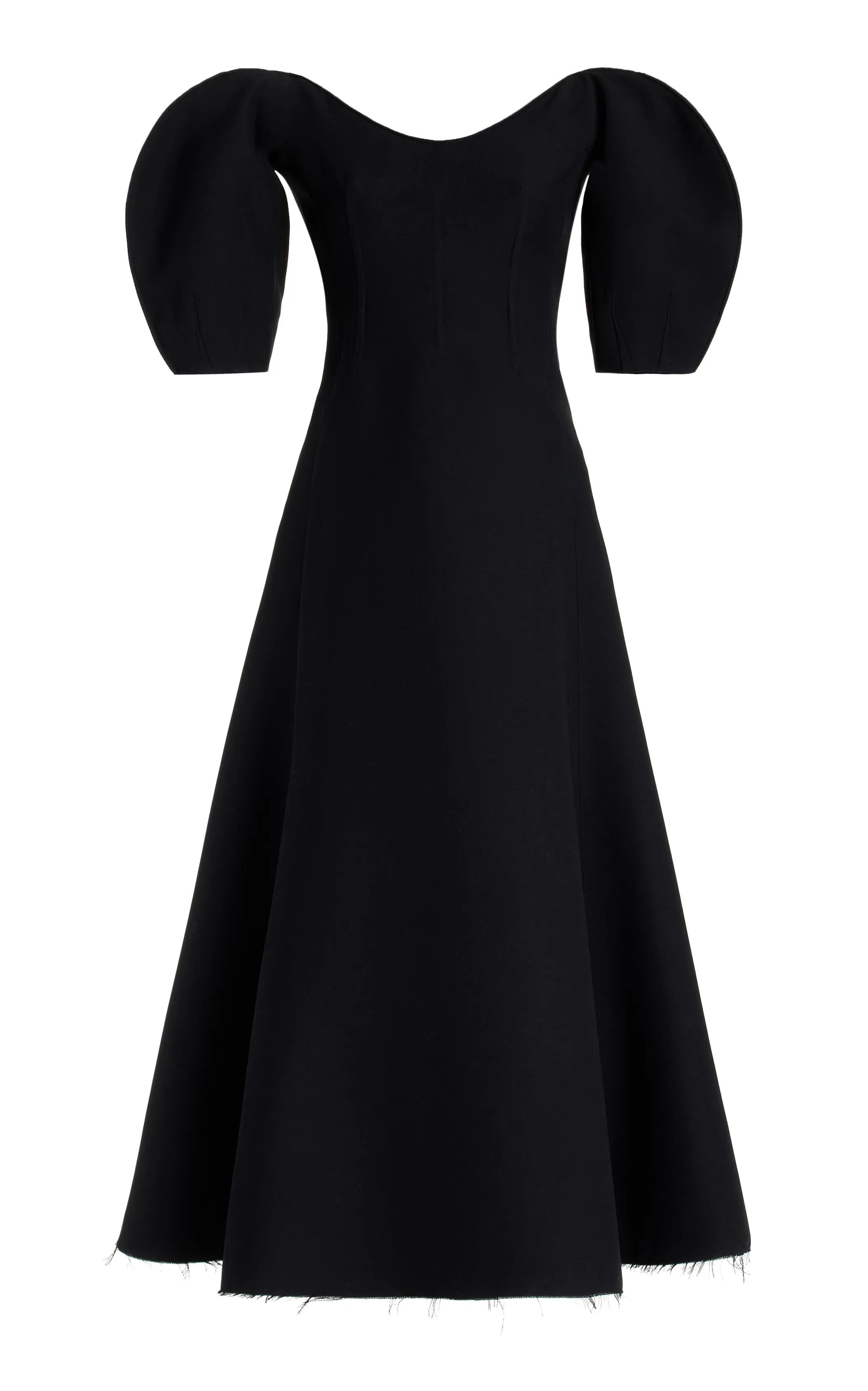 Buisier Dress in Black Wool Silk Cady sold by Gabriela Hearst