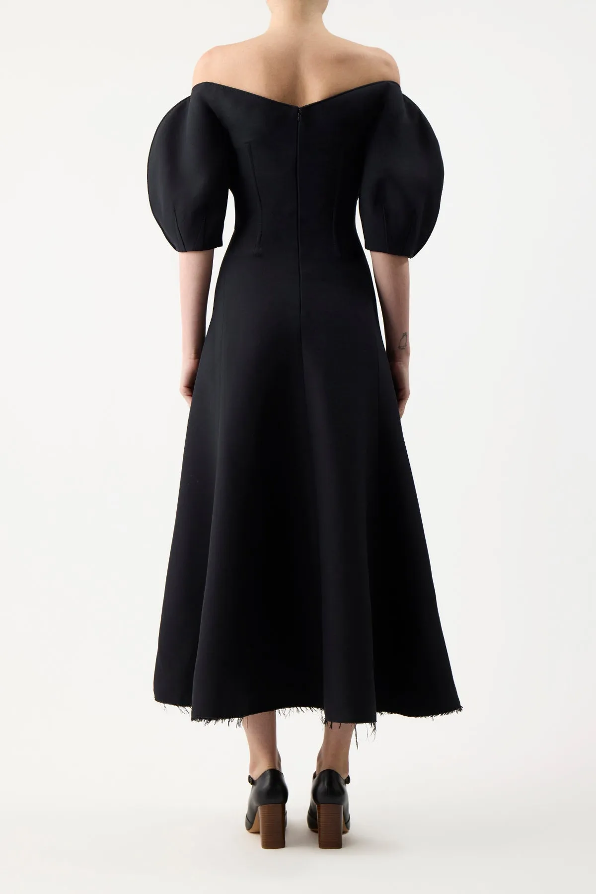 Buisier Dress in Black Wool Silk Cady sold by Gabriela Hearst product image thumbnail 4