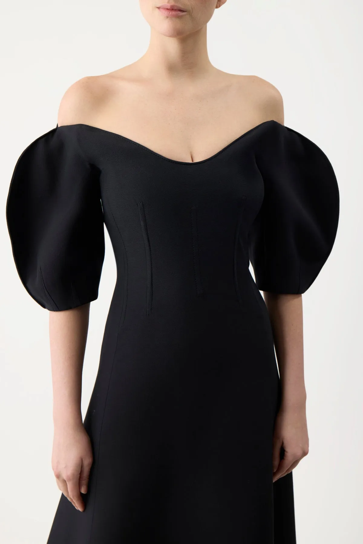Buisier Dress in Black Wool Silk Cady sold by Gabriela Hearst product image thumbnail 5