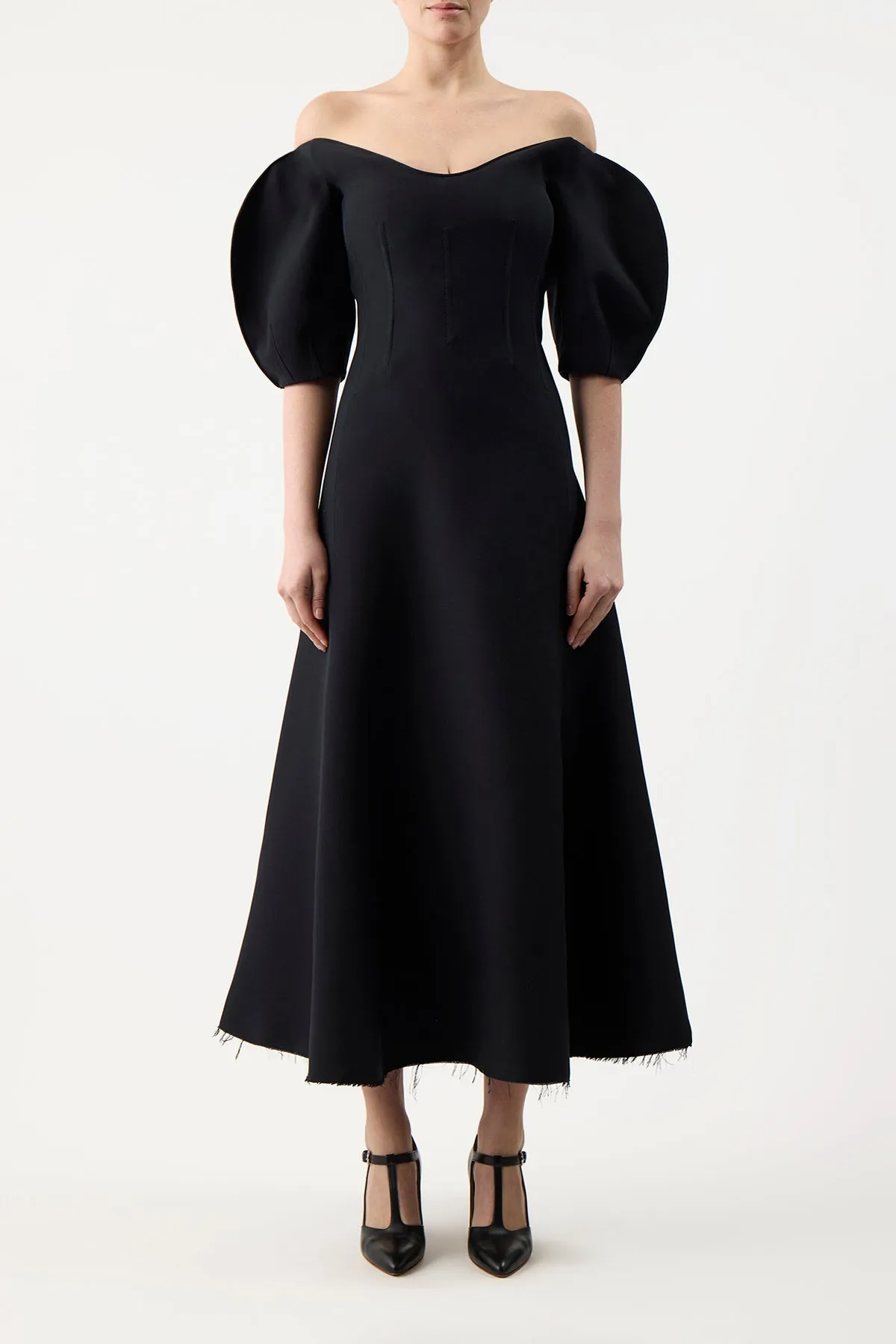 Buisier Dress in Black Wool Silk Cady sold by Gabriela Hearst product image thumbnail 2