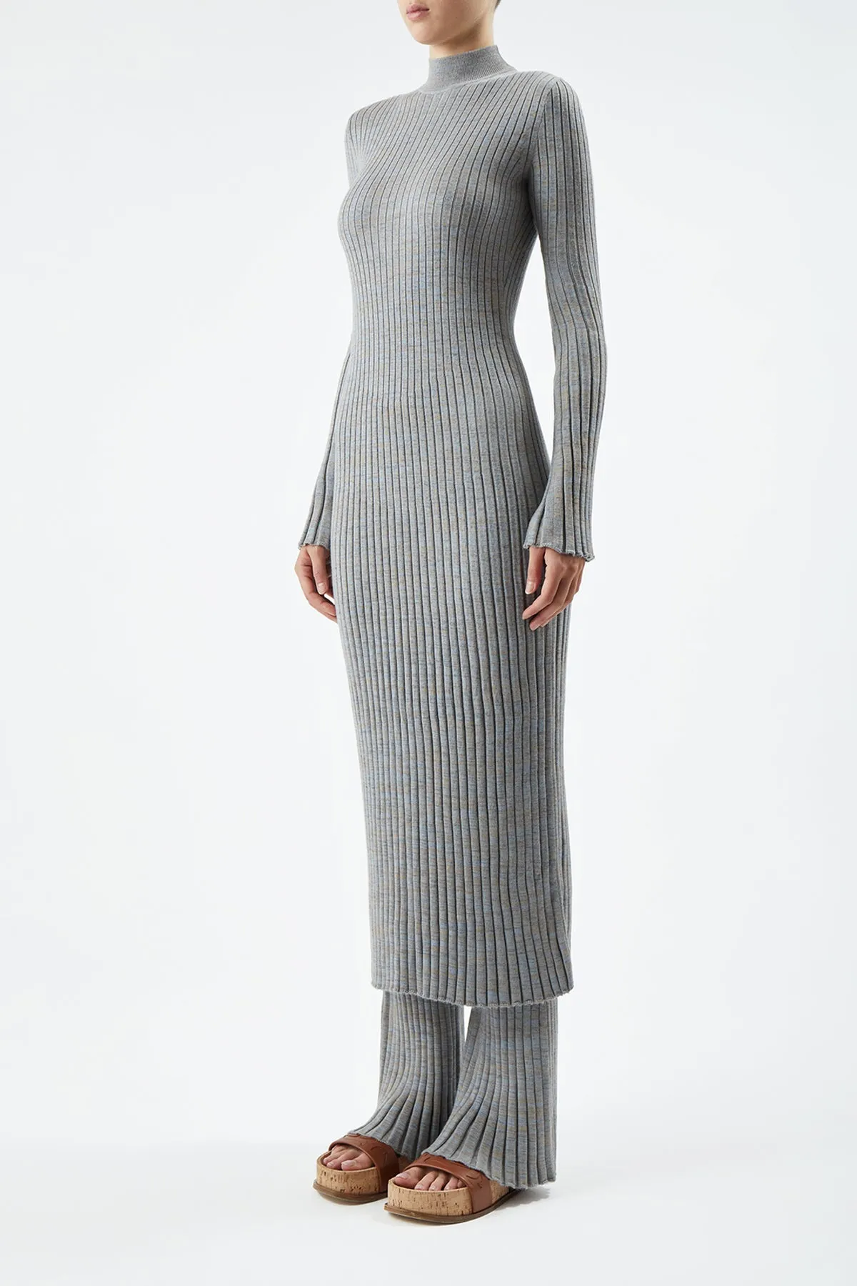 Castor Knit Dress in Light Blue Melange Cashmere sold by Gabriela Hearst product image thumbnail 3