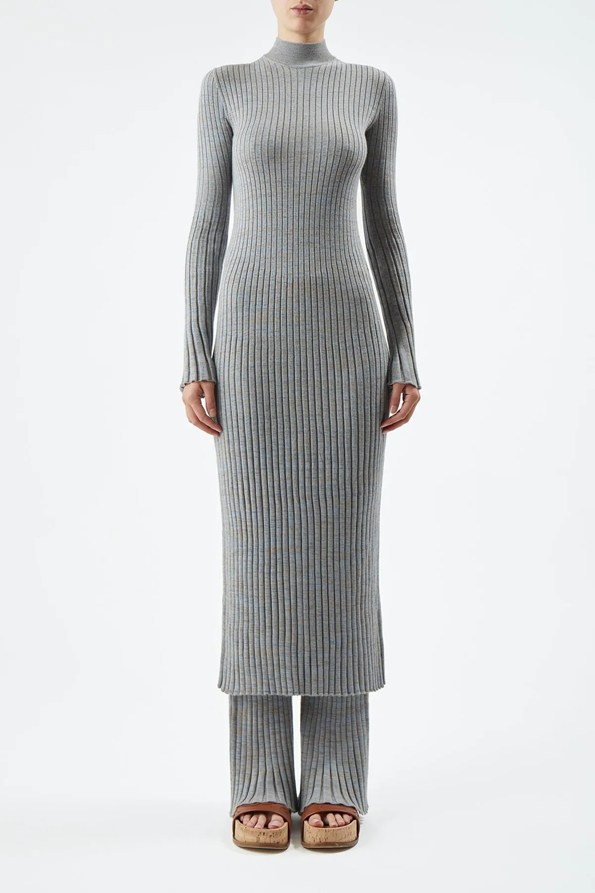 Castor Knit Dress in Light Blue Melange Cashmere sold by Gabriela Hearst product image thumbnail 2