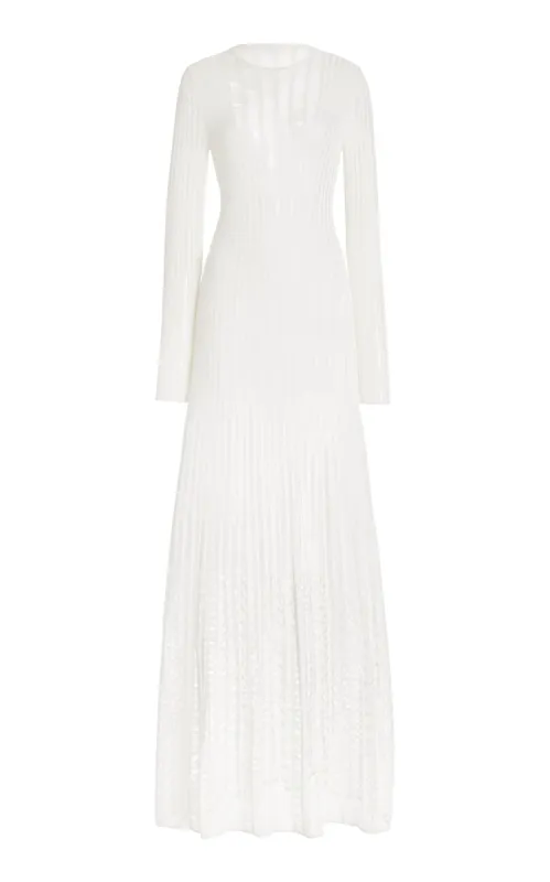 Maia Knit Dress in Ivory Shappe Silk sold by Gabriela Hearst