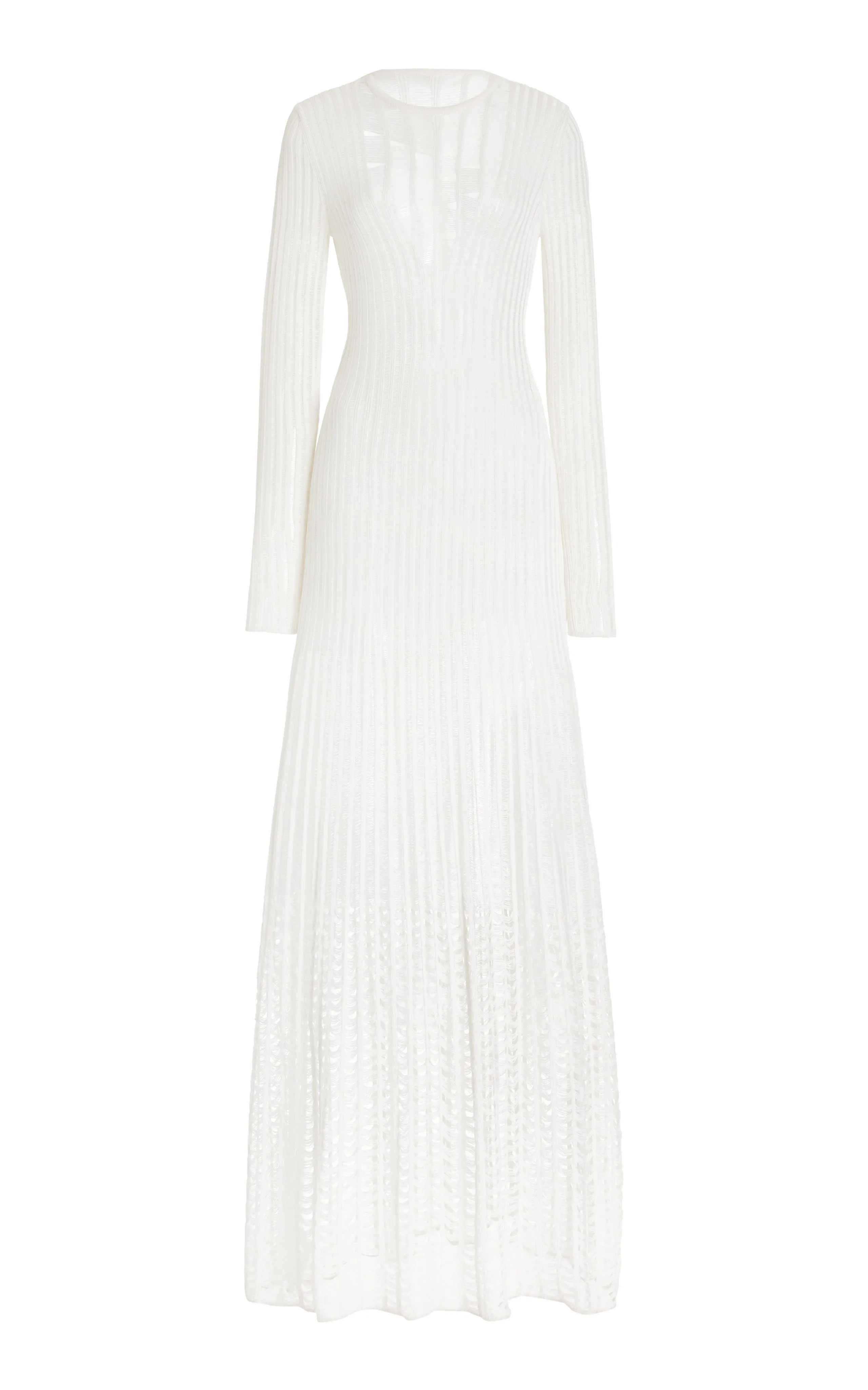 Maia Knit Dress in Ivory Shappe Silk sold by Gabriela Hearst