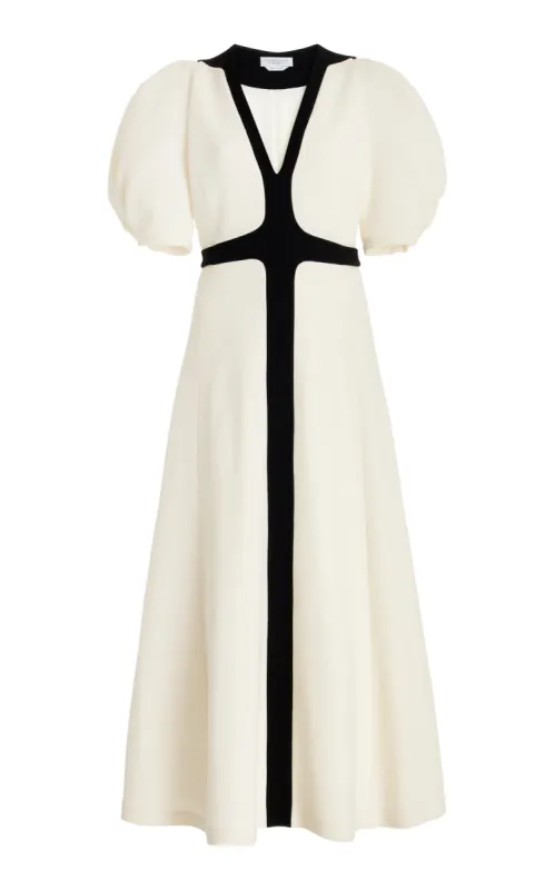 Luz Dress in Ivory Virgin Wool Crepe sold by Gabriela Hearst