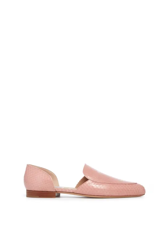 Jax Flat Shoe in Light Pink Snakeskin sold by Gabriela Hearst