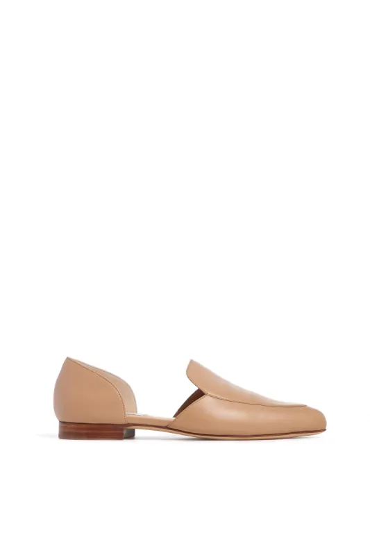 Jax Flat Shoe in Dark Camel Nappa Leather sold by Gabriela Hearst