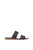 Lora Flat Sandal in Black Nappa Leather sold by Gabriela Hearst