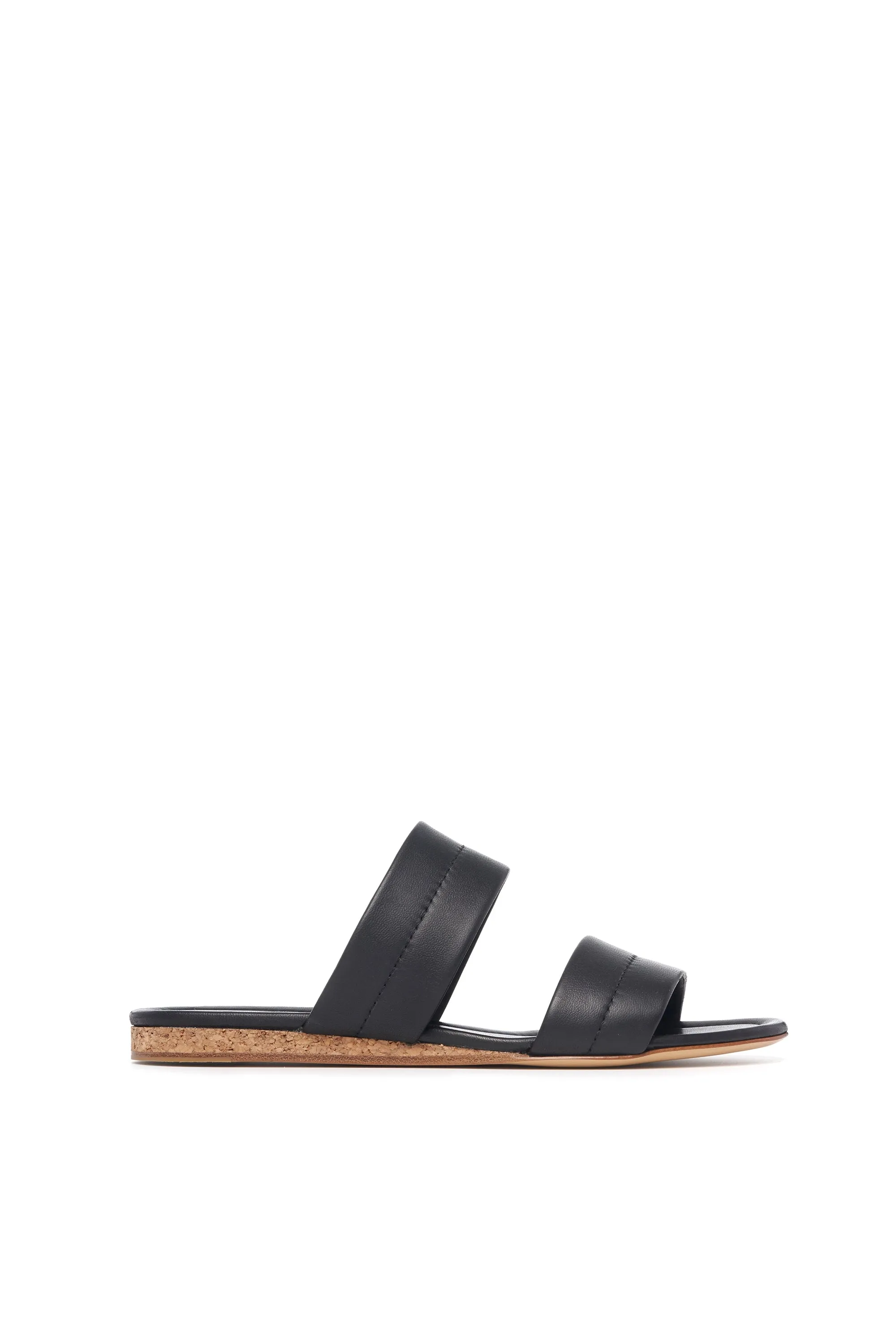 Lora Flat Sandal in Black Nappa Leather sold by Gabriela Hearst