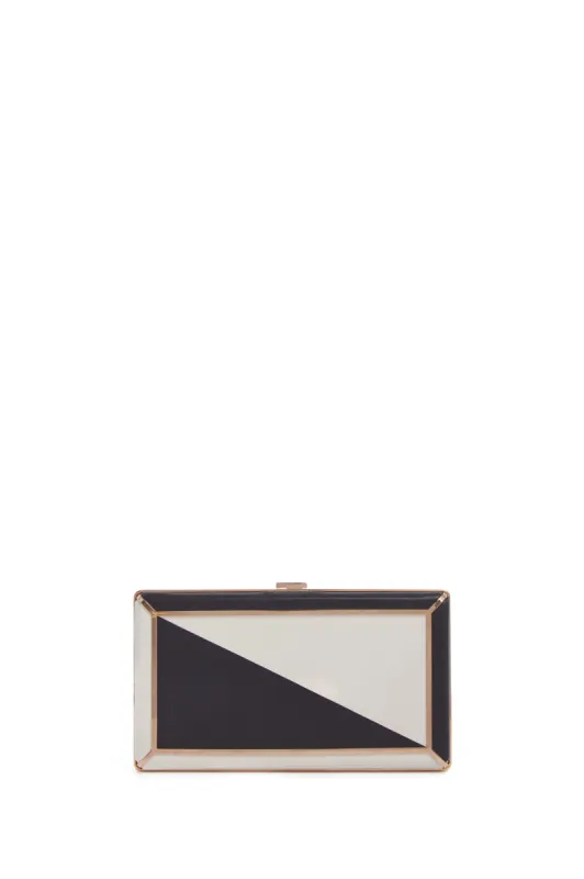 Callas Clutch in Navy & Ivory Nappa Leather sold by Gabriela Hearst