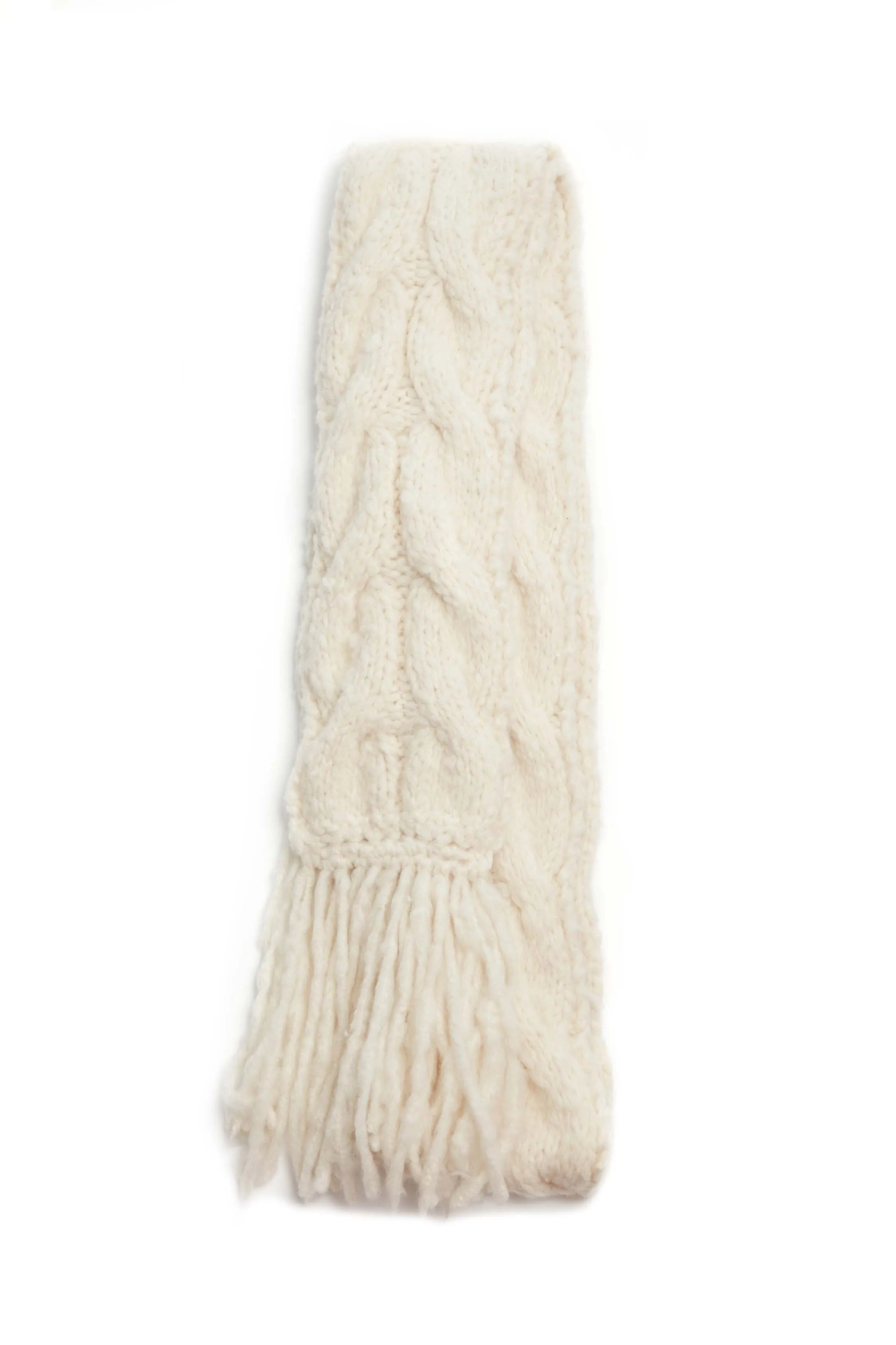 Serena Knit Fringe Scarf in Ivory Welfat Cashmere sold by Gabriela Hearst product image thumbnail 2