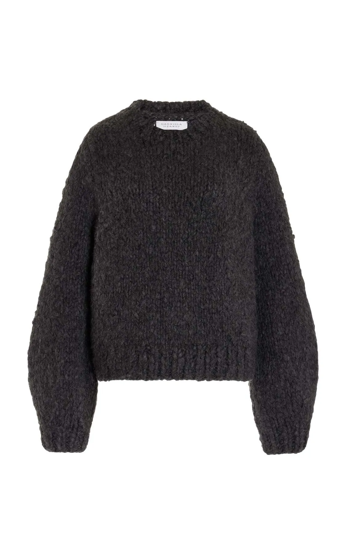 Clarissa Knit Sweater in Charcoal Welfat Cashmere sold by Gabriela Hearst