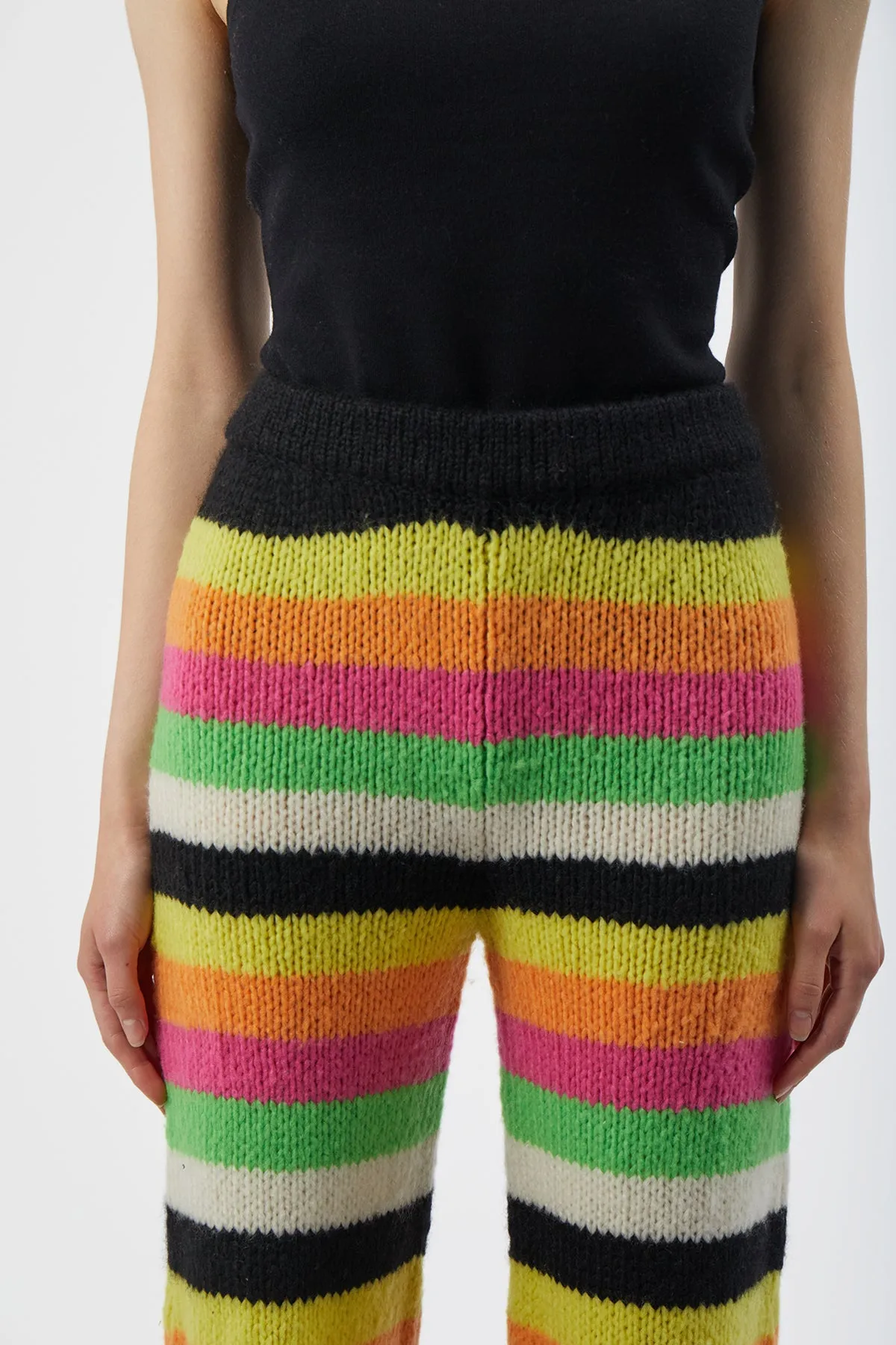 Liu Knit Pant in Multi Striped Cashmere sold by Gabriela Hearst product image thumbnail 4