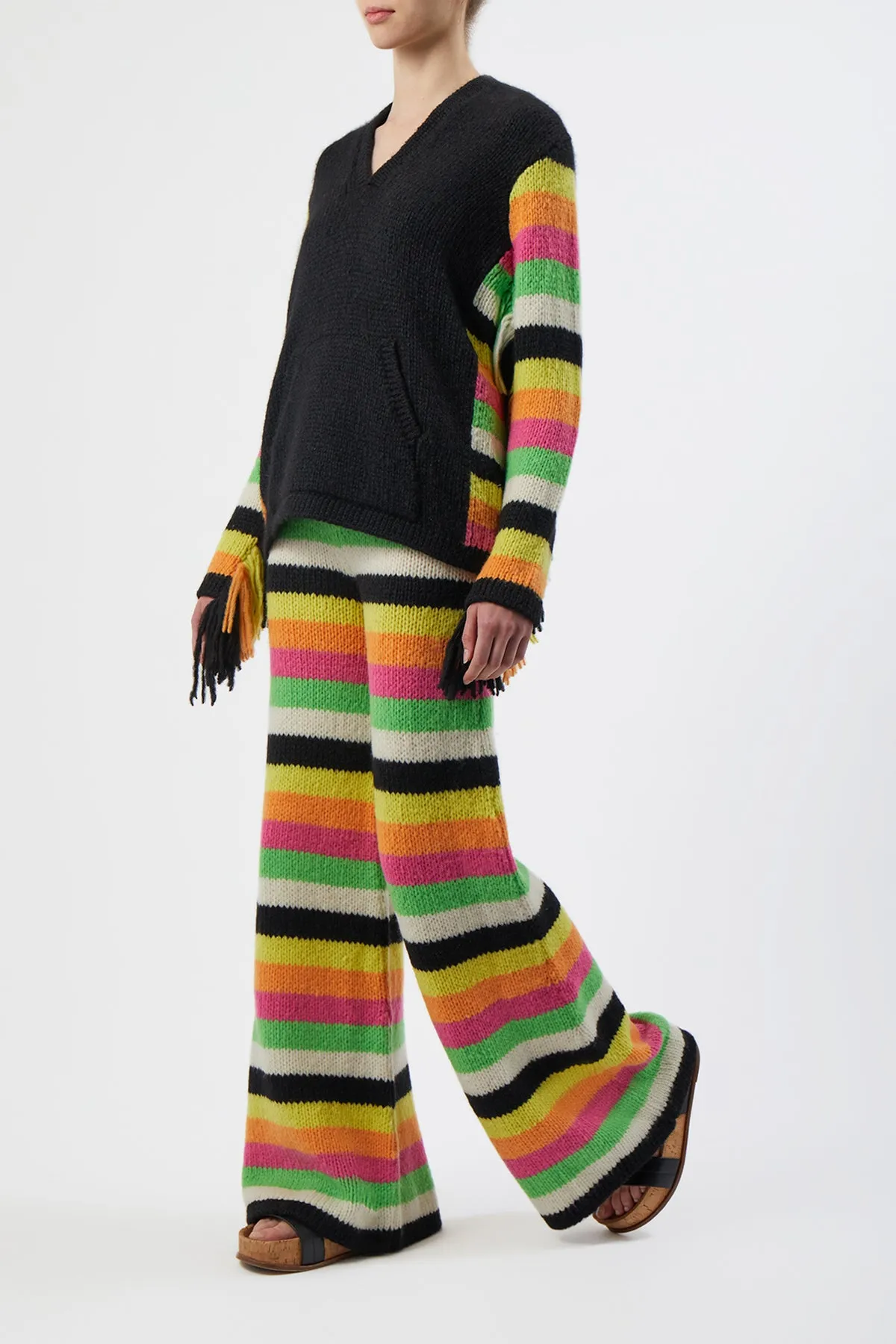 Liu Knit Pant in Multi Striped Cashmere sold by Gabriela Hearst product image thumbnail 3