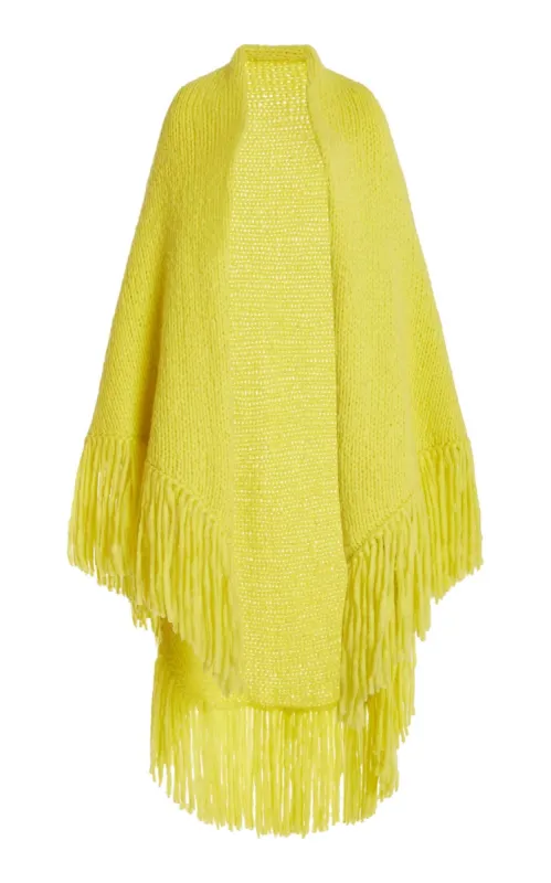 Lauren Knit Wrap in Citrine Welfat Cashmere sold by Gabriela Hearst