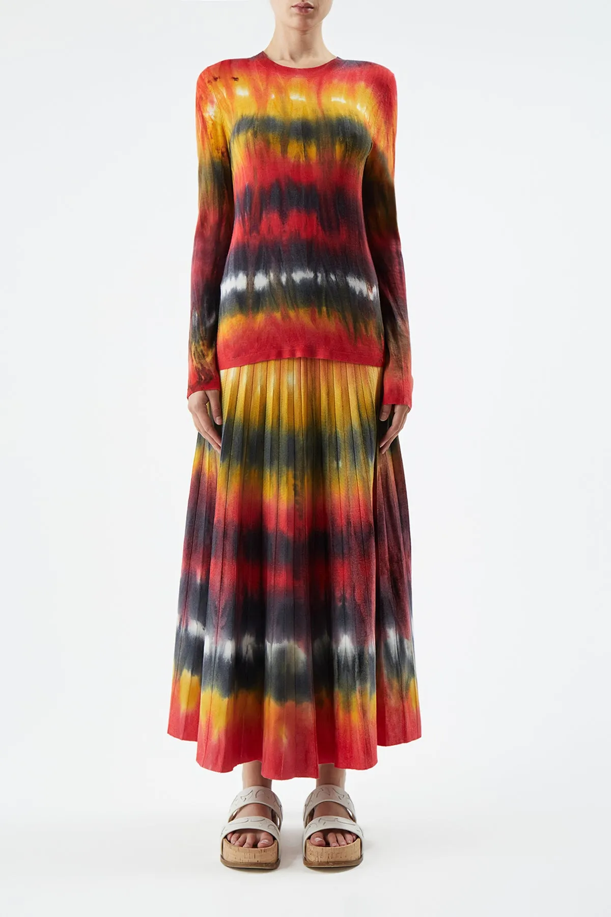 Miller Knit Sweater in Fire Tie Dye Cashmere sold by Gabriela Hearst product image thumbnail 2
