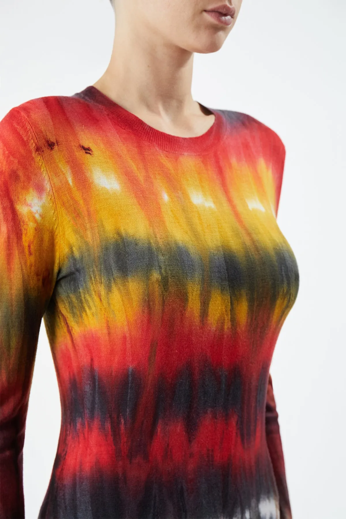 Miller Knit Sweater in Fire Tie Dye Cashmere sold by Gabriela Hearst product image thumbnail 5