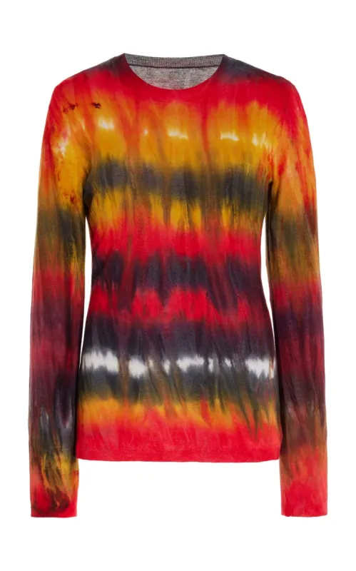 Miller Knit Sweater in Fire Tie Dye Cashmere sold by Gabriela Hearst