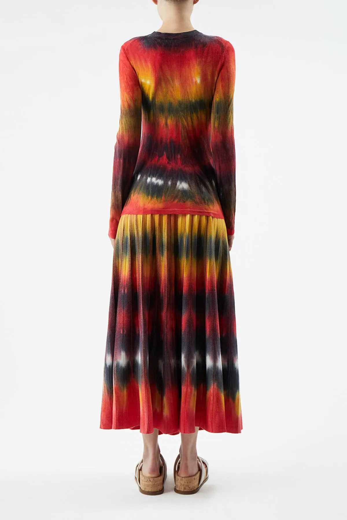 Miller Knit Sweater in Fire Tie Dye Cashmere sold by Gabriela Hearst product image thumbnail 4