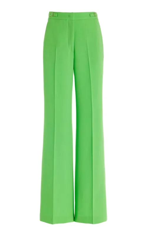Vesta Pant in Fluorescent Green Virgin Wool Crepe sold by Gabriela Hearst