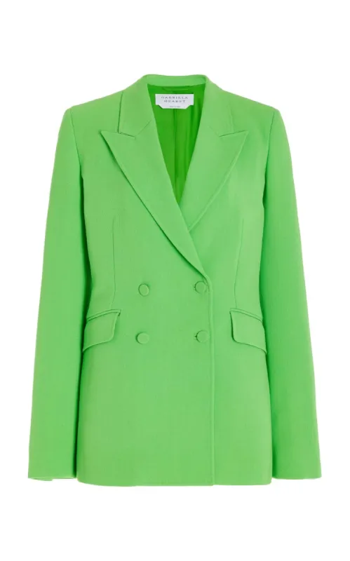 Stephanie Blazer in Fluorescent Green Virgin Wool Crepe sold by Gabriela Hearst