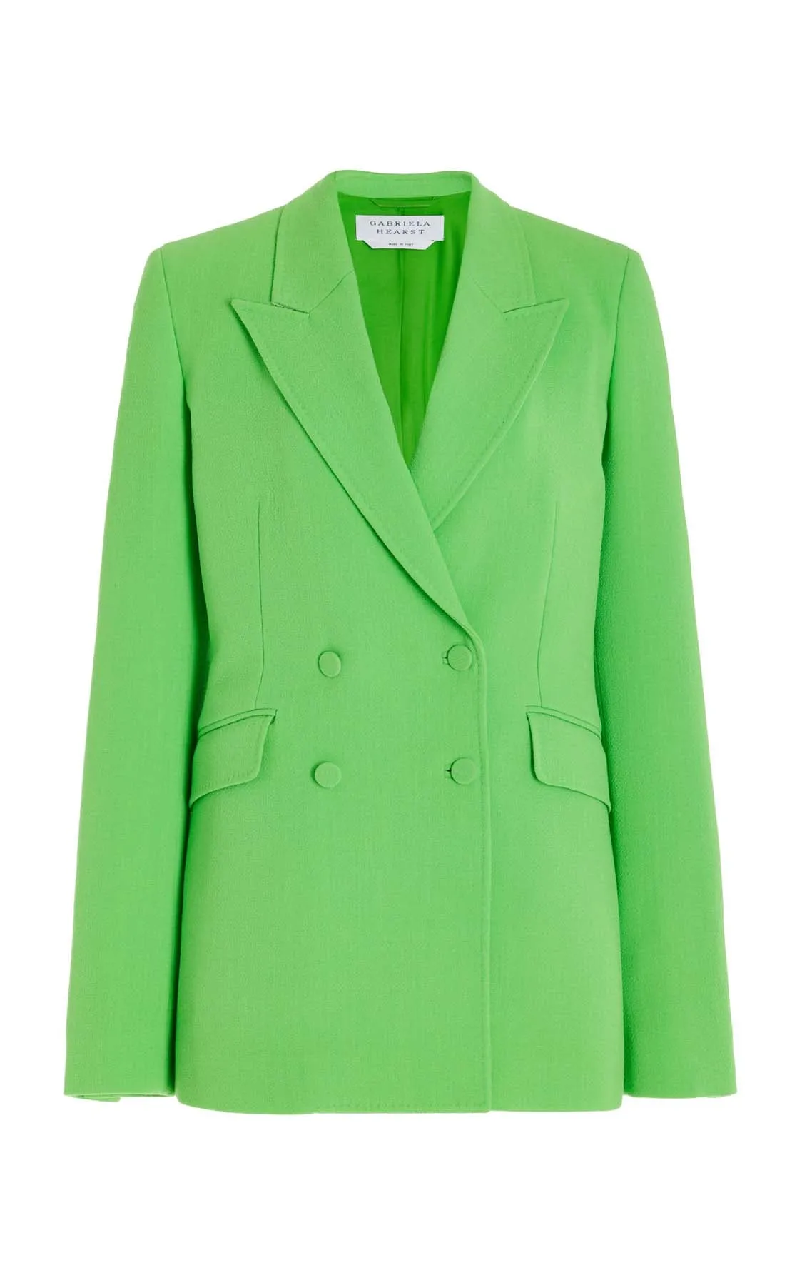 Stephanie Blazer in Fluorescent Green Virgin Wool Crepe sold by Gabriela Hearst