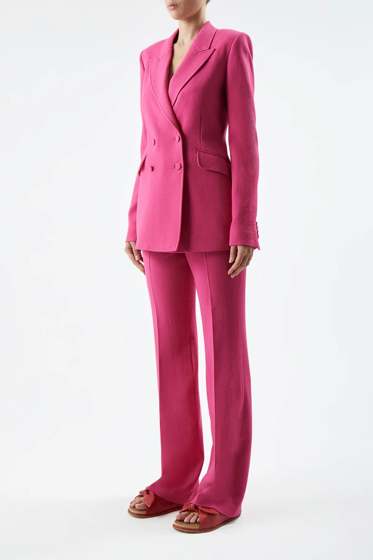Stephanie Blazer in Fuchsia Virgin Wool Crepe sold by Gabriela Hearst product image thumbnail 4