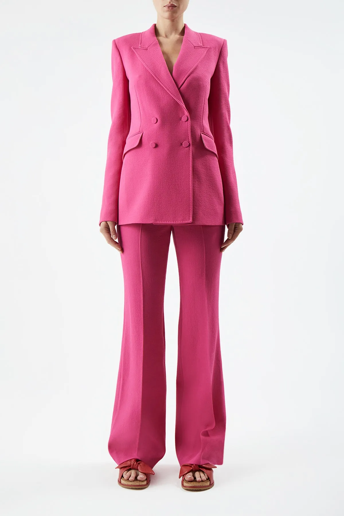 Stephanie Blazer in Fuchsia Virgin Wool Crepe sold by Gabriela Hearst product image thumbnail 3