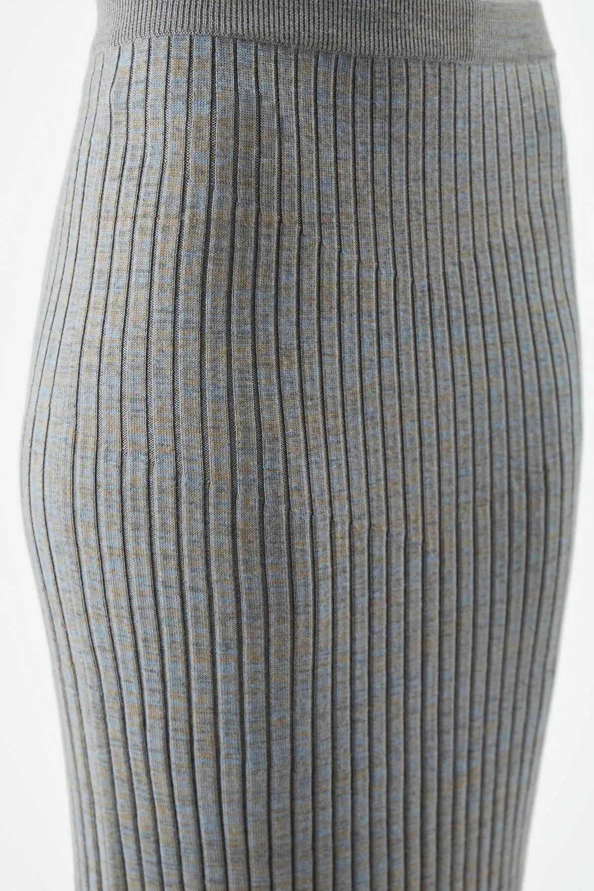 Conti Knit Midi Skirt in Light Blue Melange Cashmere sold by Gabriela Hearst product image thumbnail 4