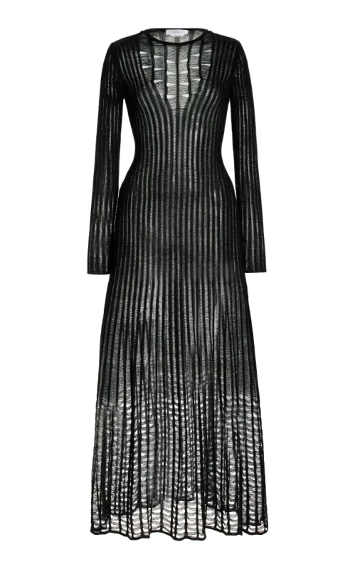 Maia Knit Dress in Black Shappe Silk sold by Gabriela Hearst