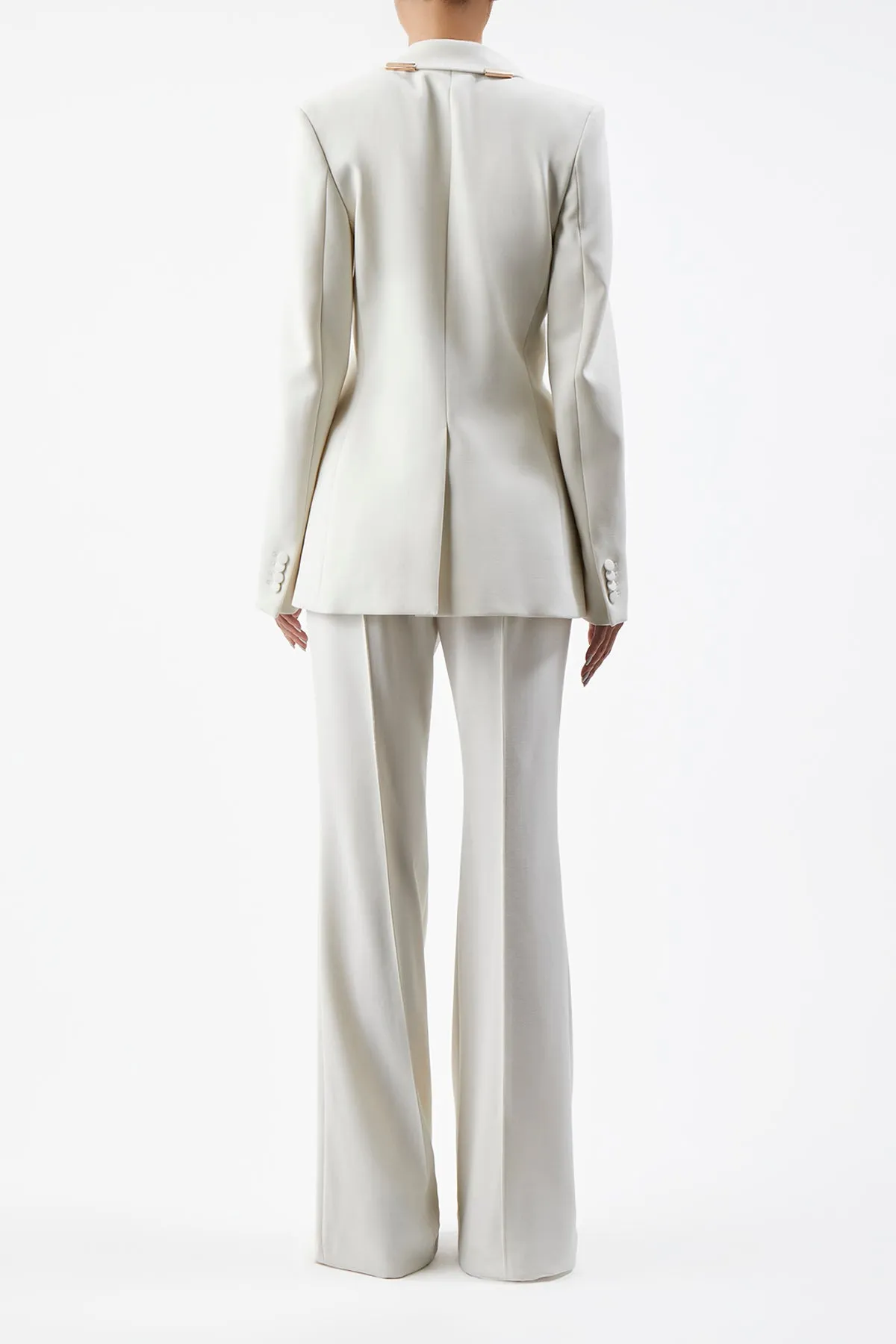 Leiva Blazer in Ivory Sportswear Wool with Gold Bars sold by Gabriela Hearst product image thumbnail 5