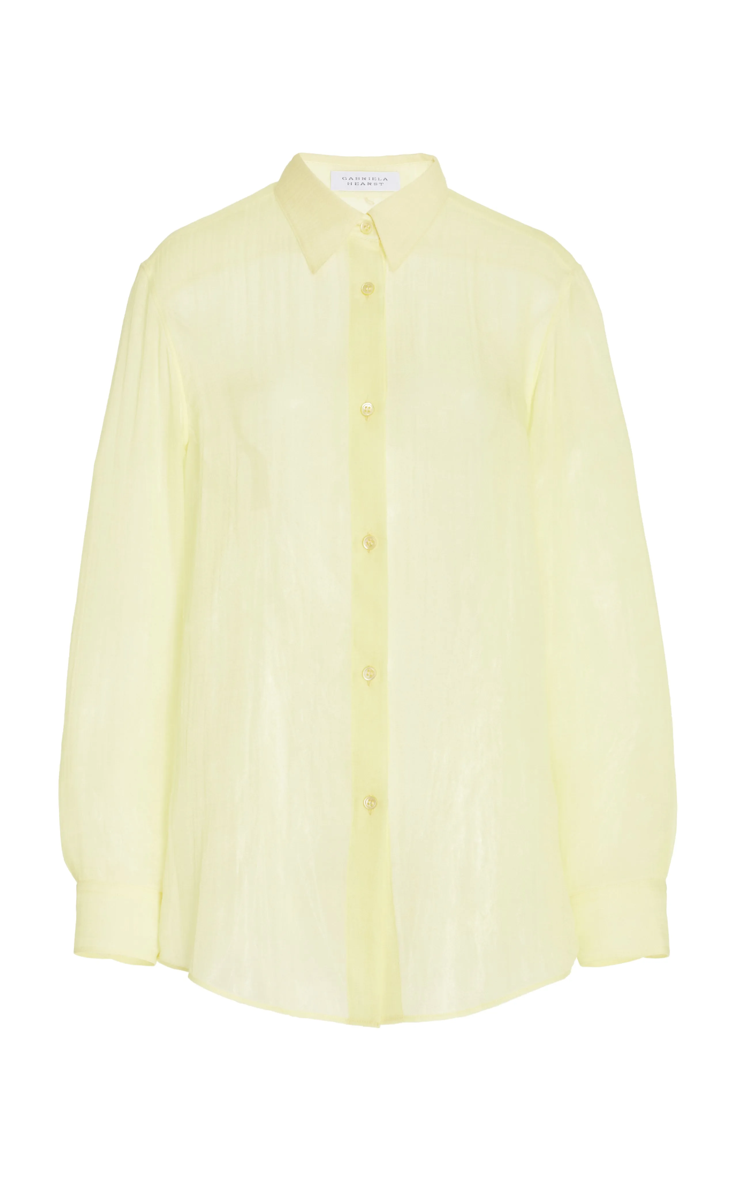 Ferrara Shirt in Lime Adamite Cashmere Silk Gauze sold by Gabriela Hearst