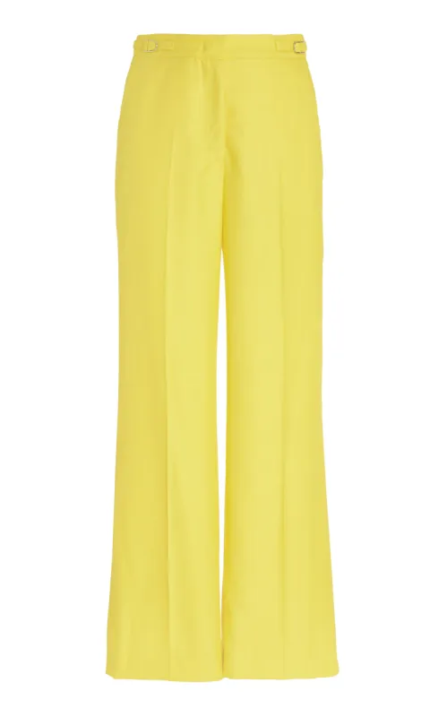 Vesta Pant in Cadmium Yellow Virgin Wool and Silk Linen Twill sold by Gabriela Hearst