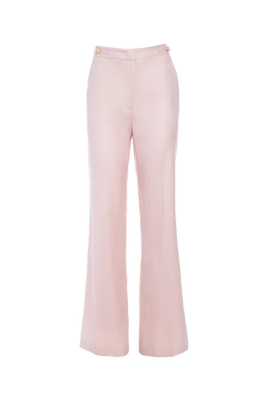 Vesta Pant in Blush Virgin Wool and Silk Linen Twill sold by Gabriela Hearst