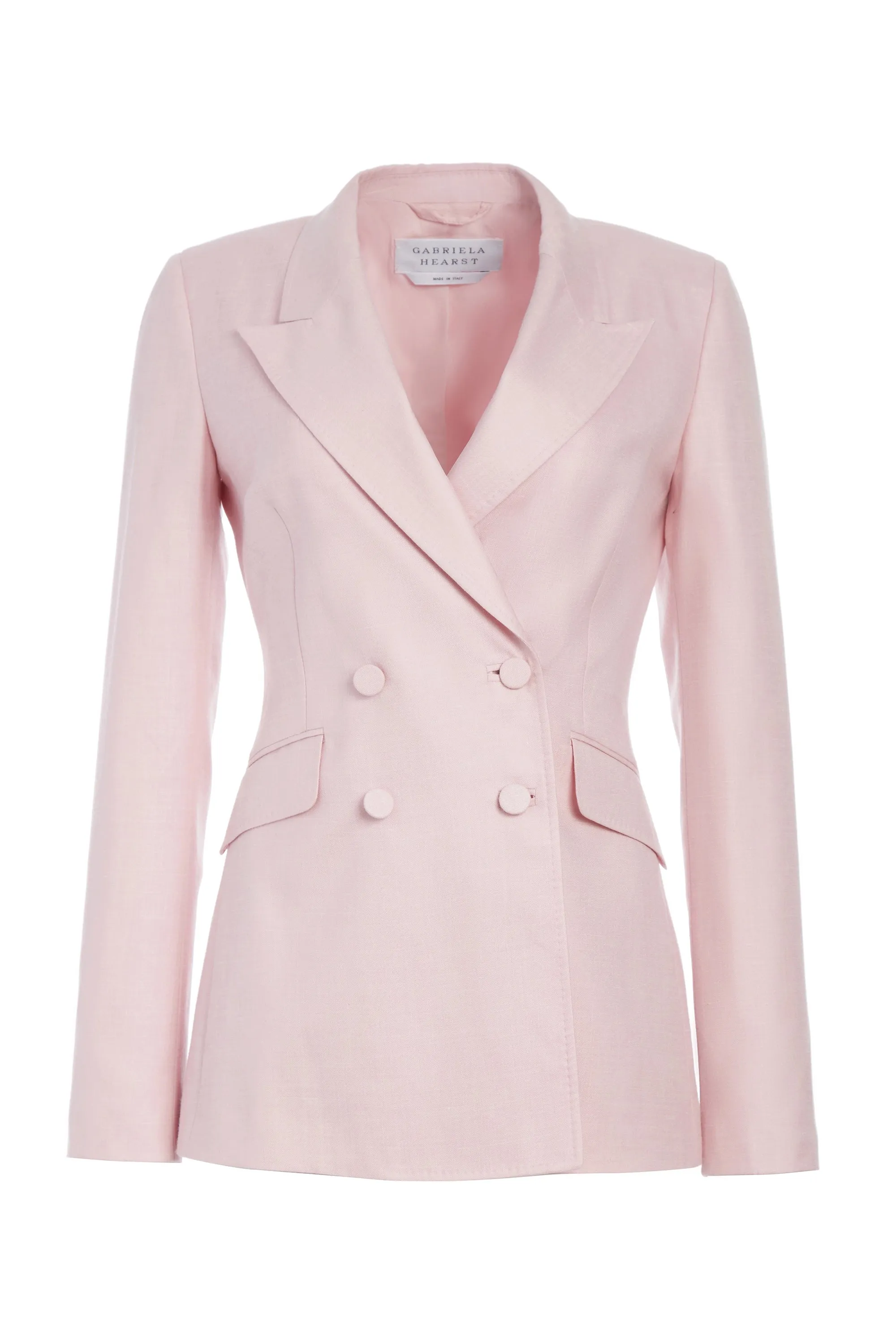 Stephanie Blazer in Blush Virgin Wool and Silk Linen Twill sold by Gabriela Hearst