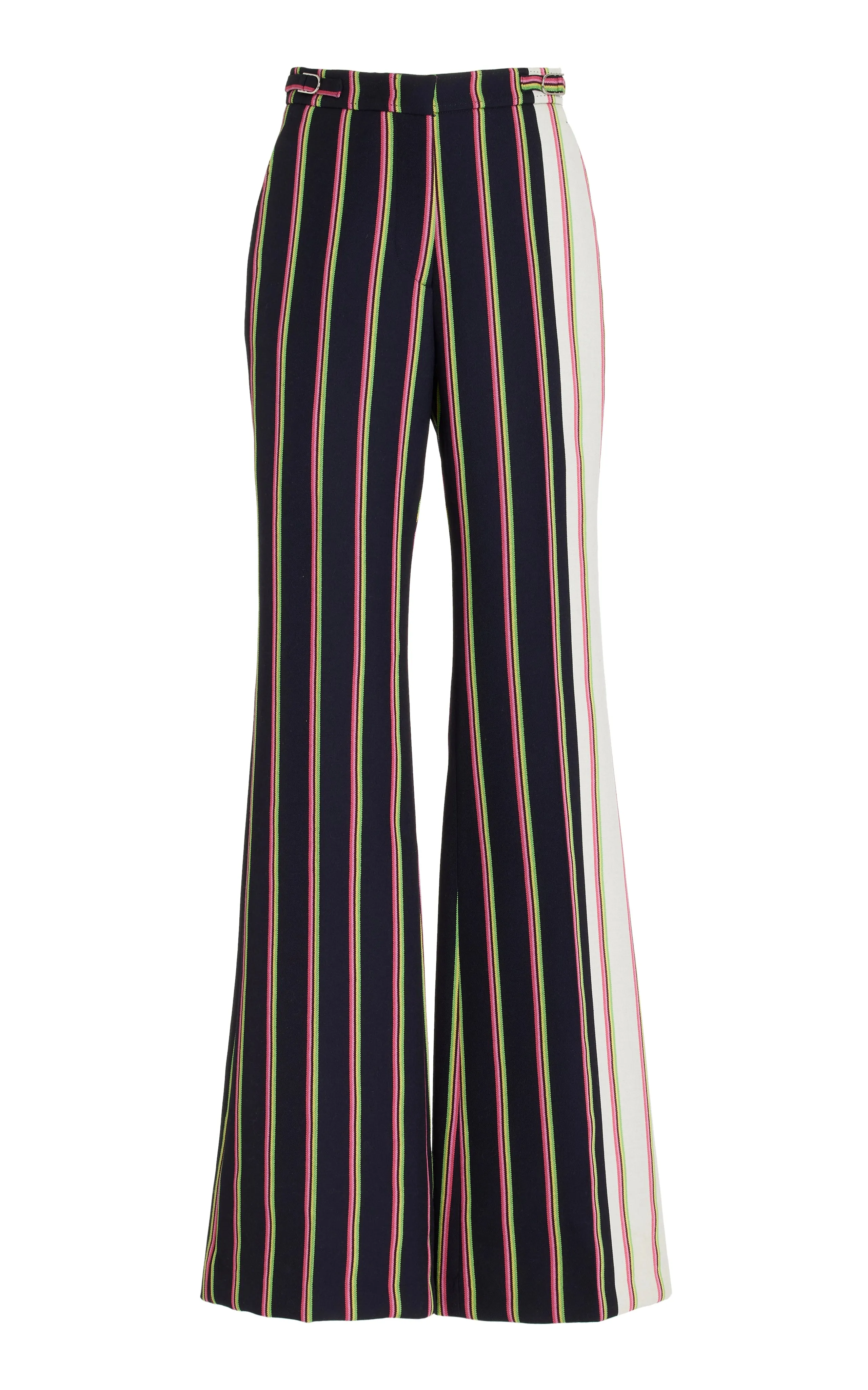 Jones Pant in Navy Multi Striped Wool sold by Gabriela Hearst